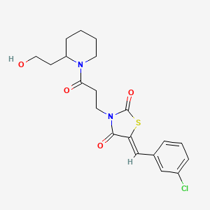 (5Z)-5-(3-chlorobenzylidene)-3-{3-[2-(2-hydroxyethyl)piperidin-1-yl]-3-oxopropyl}-1,3-thiazolidine-2,4-dione