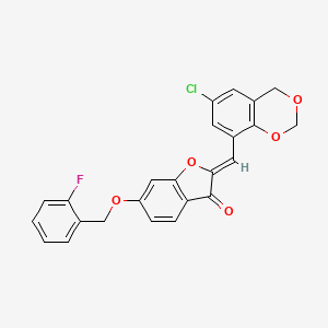 molecular formula C24H16ClFO5 B12197489 (2Z)-2-[(6-chloro-4H-1,3-benzodioxin-8-yl)methylidene]-6-[(2-fluorobenzyl)oxy]-1-benzofuran-3(2H)-one 