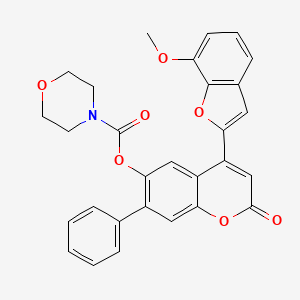 4-(7-methoxy-1-benzofuran-2-yl)-2-oxo-7-phenyl-2H-chromen-6-yl morpholine-4-carboxylate