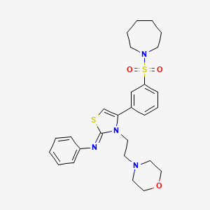 N-[(2Z)-4-[3-(azepan-1-ylsulfonyl)phenyl]-3-[2-(morpholin-4-yl)ethyl]-1,3-thiazol-2(3H)-ylidene]aniline