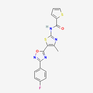 N-[(2Z)-5-[3-(4-fluorophenyl)-1,2,4-oxadiazol-5-yl]-4-methyl-1,3-thiazol-2(3H)-ylidene]thiophene-2-carboxamide