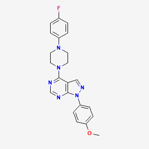 molecular formula C22H21FN6O B12197551 4-[4-(4-fluorophenyl)piperazin-1-yl]-1-(4-methoxyphenyl)-1H-pyrazolo[3,4-d]pyrimidine 