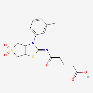 5-{[(2Z)-3-(3-methylphenyl)-5,5-dioxidotetrahydrothieno[3,4-d][1,3]thiazol-2(3H)-ylidene]amino}-5-oxopentanoic acid