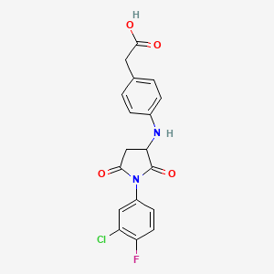 2-(4-{[1-(3-Chloro-4-fluorophenyl)-2,5-dioxoazolidin-3-yl]amino}phenyl)acetic acid