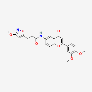 N-[2-(3,4-dimethoxyphenyl)-4-oxo-4H-chromen-6-yl]-3-(3-methoxy-1,2-oxazol-5-yl)propanamide