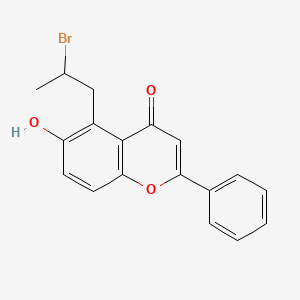 4H-1-Benzopyran-4-one, 5-(2-bromopropyl)-6-hydroxy-2-phenyl-