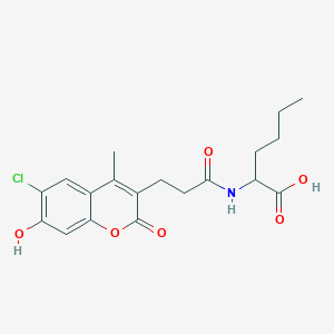 molecular formula C19H22ClNO6 B12197724 N-[3-(6-chloro-7-hydroxy-4-methyl-2-oxo-2H-chromen-3-yl)propanoyl]norleucine 