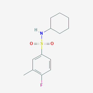 molecular formula C13H18FNO2S B12197735 N-Cyclohexyl-4-fluoro-3-methyl-benzenesulfonamide 