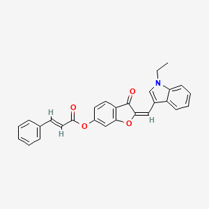 (2E)-2-[(1-ethyl-1H-indol-3-yl)methylidene]-3-oxo-2,3-dihydro-1-benzofuran-6-yl (2E)-3-phenylprop-2-enoate