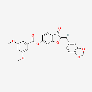 (2Z)-2-(1,3-benzodioxol-5-ylmethylidene)-3-oxo-2,3-dihydro-1-benzofuran-6-yl 3,5-dimethoxybenzoate