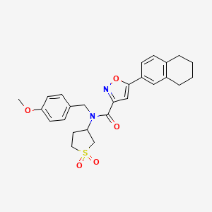 molecular formula C26H28N2O5S B12197835 N-(1,1-dioxidotetrahydrothiophen-3-yl)-N-(4-methoxybenzyl)-5-(5,6,7,8-tetrahydronaphthalen-2-yl)-1,2-oxazole-3-carboxamide 