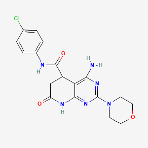 molecular formula C18H19ClN6O3 B12197843 4-amino-N-(4-chlorophenyl)-2-(morpholin-4-yl)-7-oxo-5,6,7,8-tetrahydropyrido[2,3-d]pyrimidine-5-carboxamide 