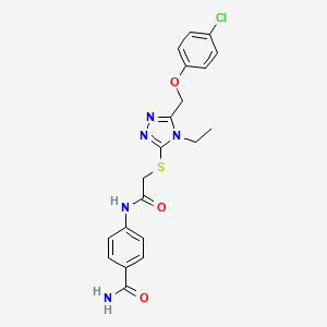 4-{[({5-[(4-chlorophenoxy)methyl]-4-ethyl-4H-1,2,4-triazol-3-yl}sulfanyl)acetyl]amino}benzamide