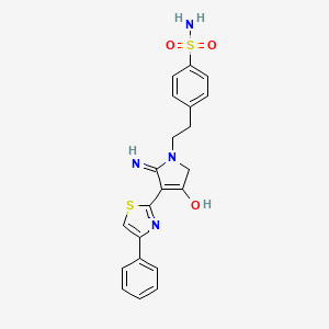 4-{2-[5-amino-3-oxo-4-(4-phenyl-1,3-thiazol-2-yl)-2,3-dihydro-1H-pyrrol-1-yl]ethyl}benzenesulfonamide