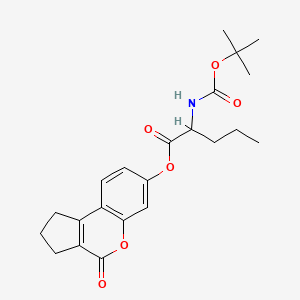 molecular formula C22H27NO6 B12197925 4-oxo-1,2,3,4-tetrahydrocyclopenta[c]chromen-7-yl N-(tert-butoxycarbonyl)norvalinate 