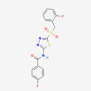 4-fluoro-N-[(2E)-5-[(2-fluorobenzyl)sulfonyl]-1,3,4-thiadiazol-2(3H)-ylidene]benzamide