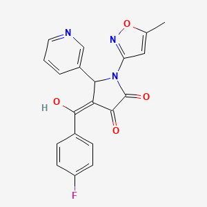 (4E)-4-[(4-fluorophenyl)(hydroxy)methylidene]-1-(5-methyl-1,2-oxazol-3-yl)-5-(pyridin-3-yl)pyrrolidine-2,3-dione