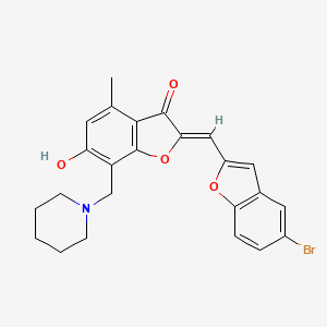 2-[(5-Bromobenzo[d]furan-2-yl)methylene]-6-hydroxy-4-methyl-7-(piperidylmethyl)benzo[b]furan-3-one