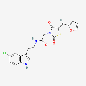 molecular formula C20H16ClN3O4S B12198047 N-[2-(5-chloro-1H-indol-3-yl)ethyl]-2-[(5Z)-5-(furan-2-ylmethylidene)-2,4-dioxo-1,3-thiazolidin-3-yl]acetamide 