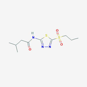 molecular formula C10H17N3O3S2 B12198086 3-methyl-N-[(2Z)-5-(propylsulfonyl)-1,3,4-thiadiazol-2(3H)-ylidene]butanamide 