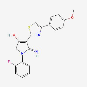 1-(2-fluorophenyl)-5-imino-4-[4-(4-methoxyphenyl)-1,3-thiazol-2-yl]-2,5-dihydro-1H-pyrrol-3-ol