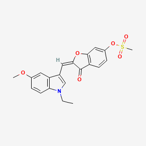 (2E)-2-[(1-ethyl-5-methoxy-1H-indol-3-yl)methylidene]-3-oxo-2,3-dihydro-1-benzofuran-6-yl methanesulfonate