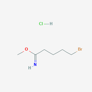 molecular formula C6H13BrClNO B1219814 Pentanimidic acid, 5-bromo-, methyl ester, hydrochloride CAS No. 62287-98-3