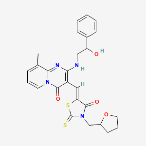 2-[(2-hydroxy-2-phenylethyl)amino]-9-methyl-3-{(Z)-[4-oxo-3-(tetrahydrofuran-2-ylmethyl)-2-thioxo-1,3-thiazolidin-5-ylidene]methyl}-4H-pyrido[1,2-a]pyrimidin-4-one