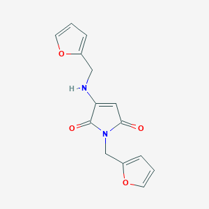 molecular formula C14H12N2O4 B12198197 1-(furan-2-ylmethyl)-3-((furan-2-ylmethyl)amino)-1H-pyrrole-2,5-dione 