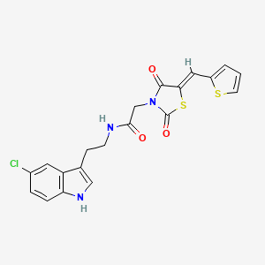 N-[2-(5-chloro-1H-indol-3-yl)ethyl]-2-[(5Z)-2,4-dioxo-5-(thiophen-2-ylmethylidene)-1,3-thiazolidin-3-yl]acetamide