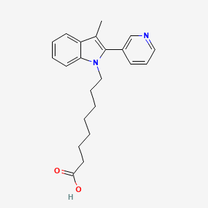 B1219828 3-Methyl-2-(3-pyridyl)-1-indoleoctanoic acid CAS No. 87627-28-9