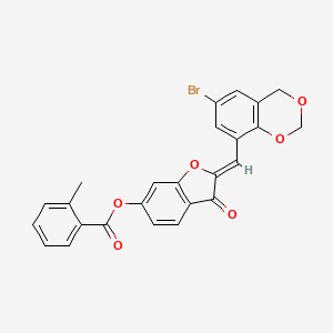 (2Z)-2-[(6-bromo-4H-1,3-benzodioxin-8-yl)methylidene]-3-oxo-2,3-dihydro-1-benzofuran-6-yl 2-methylbenzoate