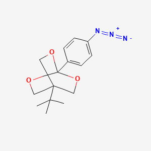 molecular formula C15H19N3O3 B1219835 1-(4-Azidophenyl)-4-t-butyl-2,6,7-trioxabicyclo(2.2.2)octane CAS No. 97720-16-6