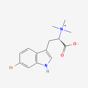 molecular formula C14H17BrN2O2 B1219836 (2S)-3-(6-bromo-1H-indol-3-yl)-2-(trimethylazaniumyl)propanoate CAS No. 64364-14-3