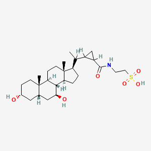 molecular formula C27H45NO6S B1219837 3,7-Dihydroxy-22,23-methylene-cholan-24-oic acid (2-sulfoethyl)amide CAS No. 93001-12-8