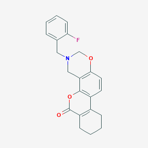 3-(2-fluorobenzyl)-3,4,7,8,9,10-hexahydro-2H,6H-benzo[3,4]chromeno[8,7-e][1,3]oxazin-6-one