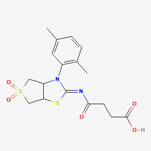 4-{[(2Z)-3-(2,5-dimethylphenyl)-5,5-dioxidotetrahydrothieno[3,4-d][1,3]thiazol-2(3H)-ylidene]amino}-4-oxobutanoic acid