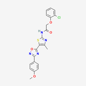 molecular formula C21H17ClN4O4S B12198409 2-(2-chlorophenoxy)-N-[(2E)-5-[3-(4-methoxyphenyl)-1,2,4-oxadiazol-5-yl]-4-methyl-1,3-thiazol-2(3H)-ylidene]acetamide 