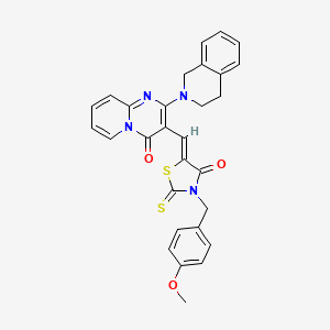 2-(3,4-dihydroisoquinolin-2(1H)-yl)-3-{(Z)-[3-(4-methoxybenzyl)-4-oxo-2-thioxo-1,3-thiazolidin-5-ylidene]methyl}-4H-pyrido[1,2-a]pyrimidin-4-one