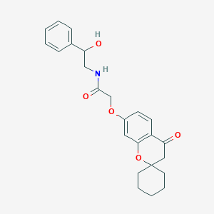 N-(2-hydroxy-2-phenylethyl)-2-[(4-oxo-3,4-dihydrospiro[chromene-2,1'-cyclohexan]-7-yl)oxy]acetamide