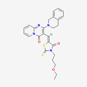 2-(3,4-dihydroisoquinolin-2(1H)-yl)-3-{(Z)-[3-(3-ethoxypropyl)-4-oxo-2-thioxo-1,3-thiazolidin-5-ylidene]methyl}-4H-pyrido[1,2-a]pyrimidin-4-one