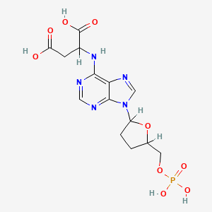 molecular formula C14H18N5O9P B1219844 N-(9-{5-[(Phosphonooxy)methyl]oxolan-2-yl}-9H-purin-6-yl)aspartic acid 