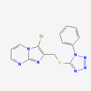 3-bromo-2-{[(1-phenyl-1H-tetrazol-5-yl)sulfanyl]methyl}imidazo[1,2-a]pyrimidine