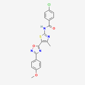 4-chloro-N-[(2Z)-5-[3-(4-methoxyphenyl)-1,2,4-oxadiazol-5-yl]-4-methyl-1,3-thiazol-2(3H)-ylidene]benzamide