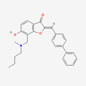 (2Z)-2-(biphenyl-4-ylmethylidene)-7-{[butyl(methyl)amino]methyl}-6-hydroxy-1-benzofuran-3(2H)-one