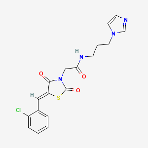 2-[(5Z)-5-(2-chlorobenzylidene)-2,4-dioxo-1,3-thiazolidin-3-yl]-N-[3-(1H-imidazol-1-yl)propyl]acetamide