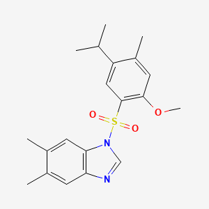 1-[2-methoxy-4-methyl-5-(propan-2-yl)benzenesulfonyl]-5,6-dimethyl-1H-1,3-benzodiazole