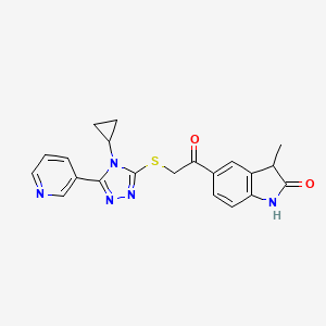 5-(2-{[4-cyclopropyl-5-(pyridin-3-yl)-4H-1,2,4-triazol-3-yl]sulfanyl}acetyl)-3-methyl-2,3-dihydro-1H-indol-2-one