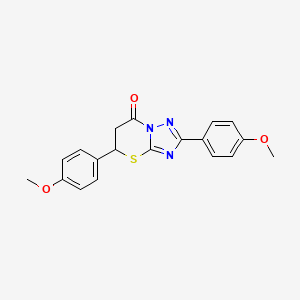 molecular formula C19H17N3O3S B12198556 2,5-bis(4-methoxyphenyl)-5,6-dihydro-7H-[1,2,4]triazolo[5,1-b][1,3]thiazin-7-one 