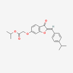 molecular formula C23H24O5 B12198596 propan-2-yl ({(2Z)-3-oxo-2-[4-(propan-2-yl)benzylidene]-2,3-dihydro-1-benzofuran-6-yl}oxy)acetate 